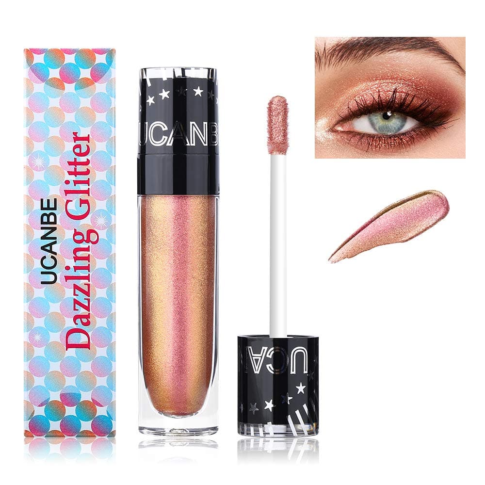 UCANBE Dazzling Glitter Liquid Eyeshadow Set Makeup Metals Foil Shimmer Chameleon Eye Shadow Quick Dry High Pigmented Shine Cosmetic #09