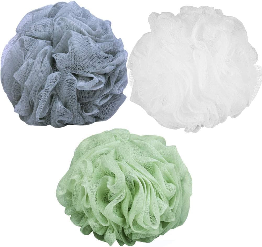 ulovemore qh Loofah Sponge - Exfoliates Body Scrubber Set of 3 Pack
