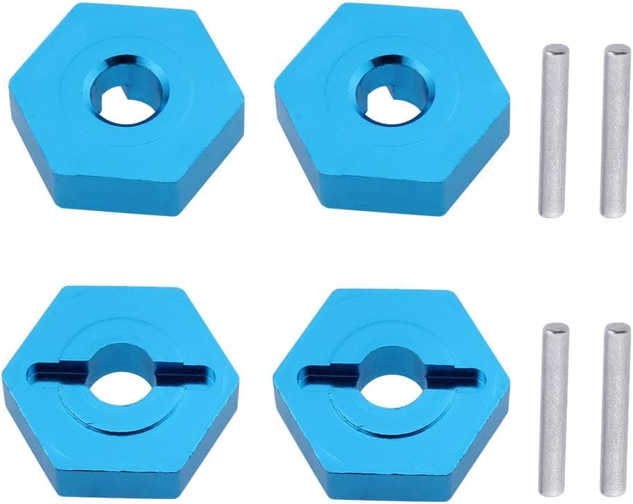 Hobbypark 7mm to 12mm Aluminum Wheel Hex Convert Adapter Hub 1/18 Turn 1/10 for Wltoys A949 A959 A969 A979 K929 RC Car Upgrade Parts (Set of 4)