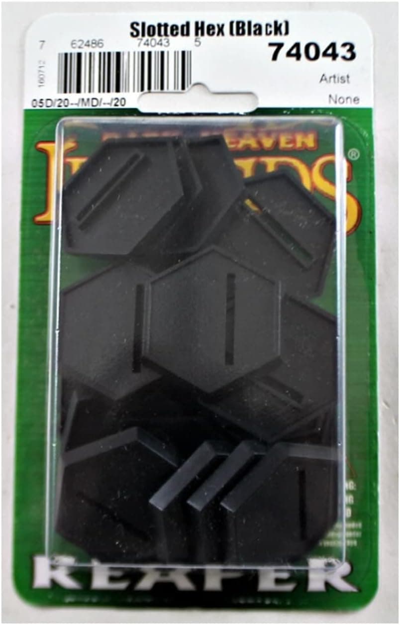 Reaper 1in Slotted Hex Gaming Bases Pack of 20 Miniatures