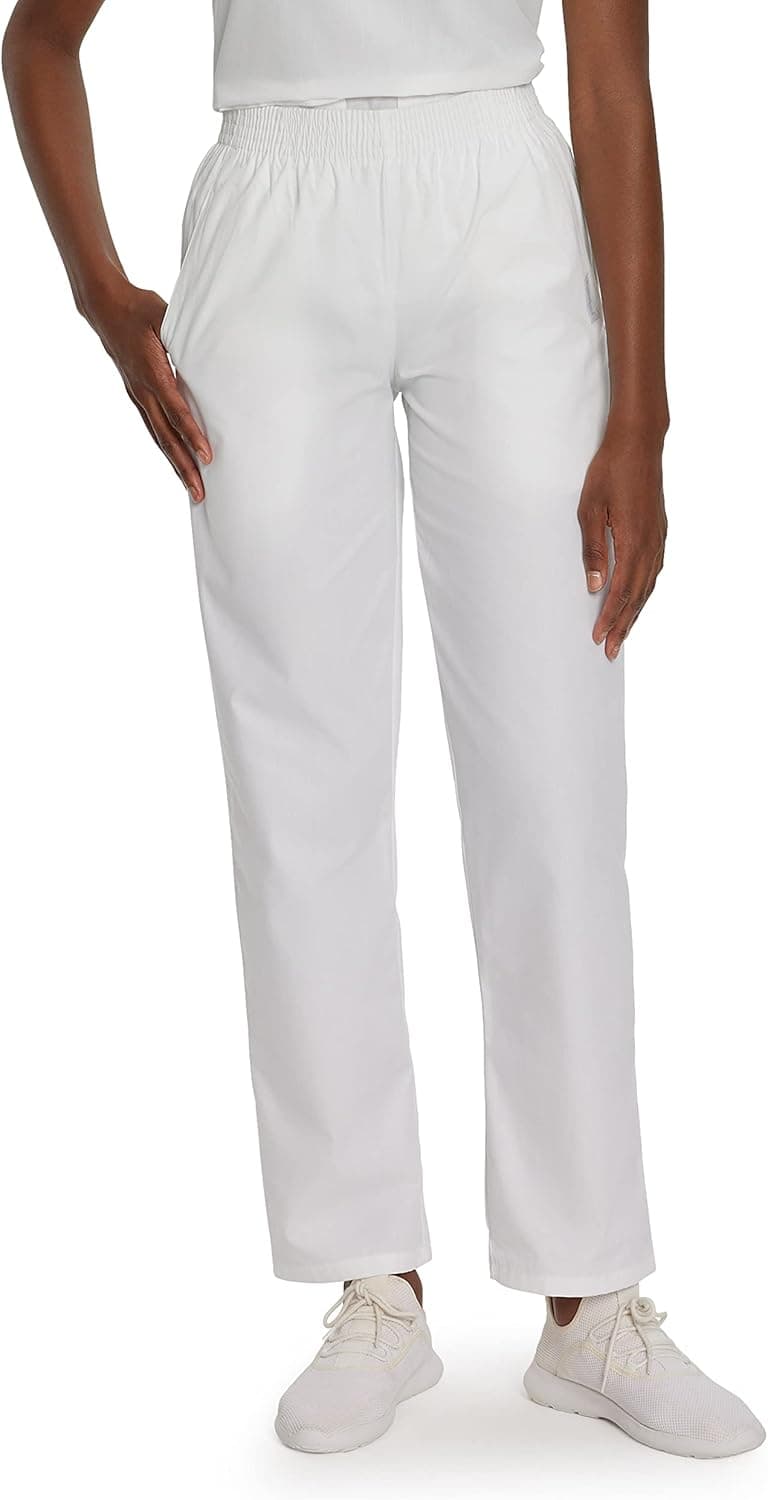 Landau Women's Essentials Relaxed Fit 2-Pocket Elastic Scrub Pants 8327