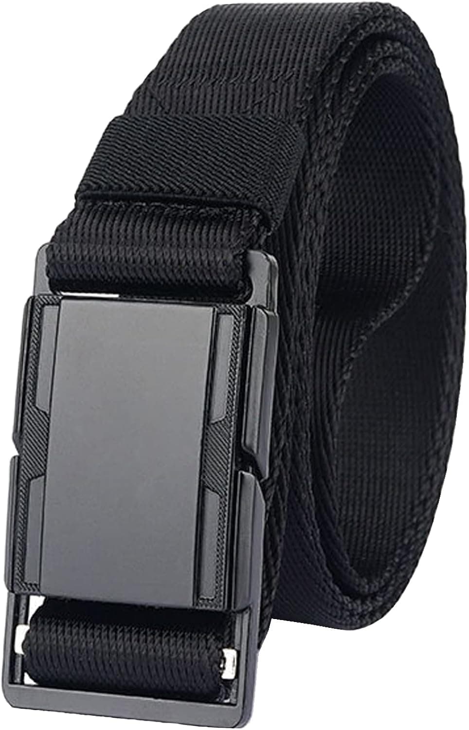 QAZSE Men's Nylon Belt 1.26" Wide Quick Release Magnetic Buckle Webbing Belt, Military Casual Outdoor Golf Belts for Men