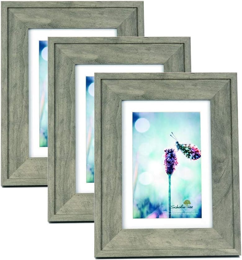 Scholartree Wooden Photo Picture Frame 5x7 3P 8x10 2P 11x14 2P (Style 4, 5x7 inches 3P)