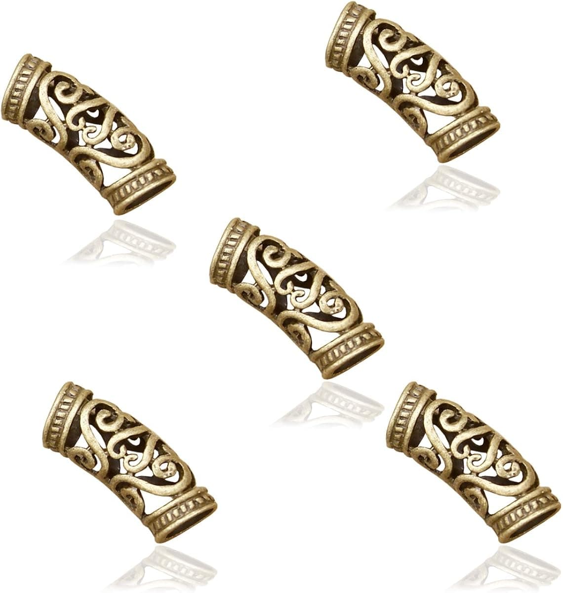 RechicGu Pack 5 Norse Viking Swirl Beard Bead Rasta Dreadlocks Braid Headband Hair Dress Clip Pin