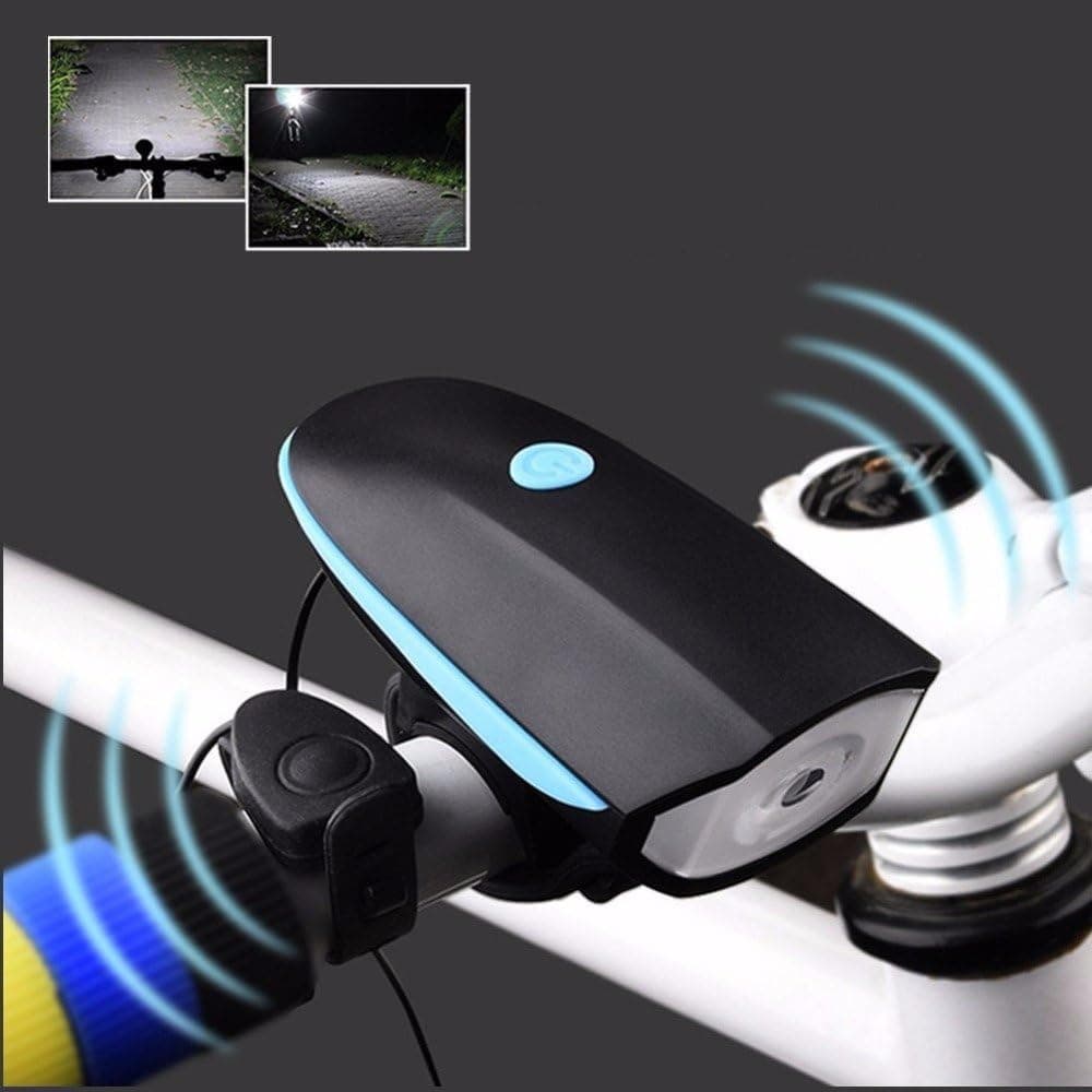 Super Bright USB Bike light, 120 db Bike Headlight with horns USB Bike Rechargeable horn Waterproof Bicycle Lights Fits all Mountain Bikes, Road Bicycle, Waterproof & Installs in Seconds