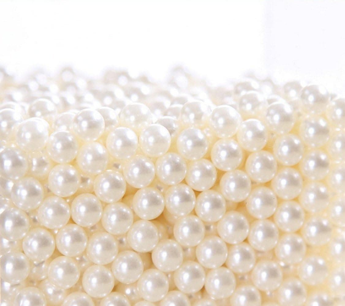 Pearl Beans for Makeup Brush Holder Organizer, Makeup Accessories Stand, Makeup Organizer Box Display - White