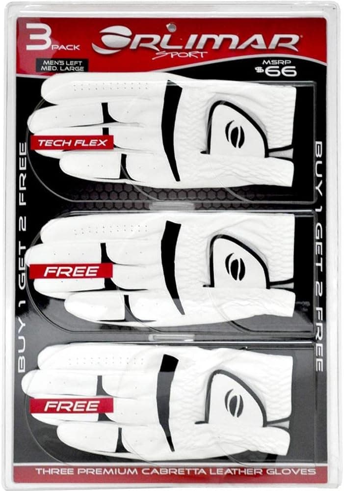 Orlimar Sport 3-Pack Men's Leather Golf Gloves