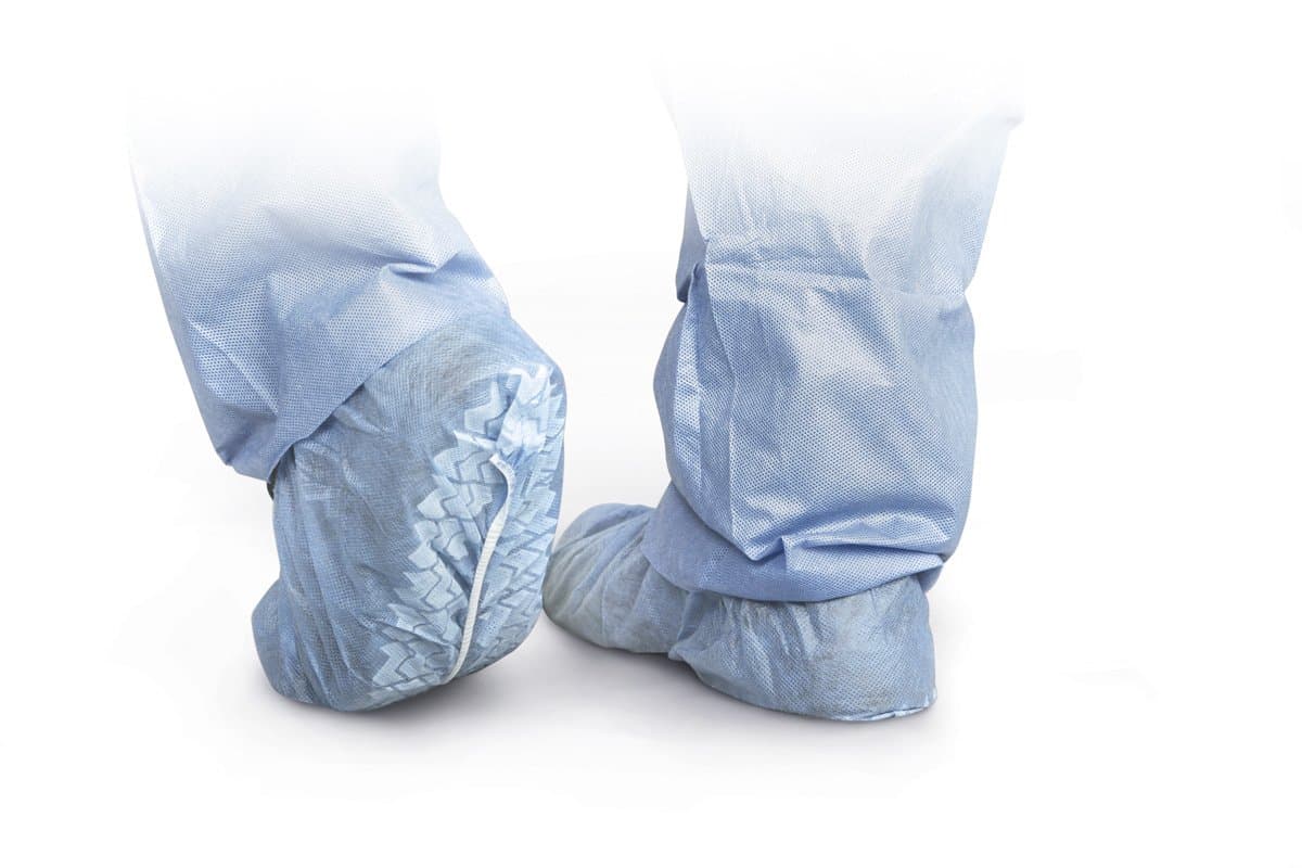 Medline CRI2003 Polypropylene Non-Skid Shoe Covers, X-Large, Blue (Pack of 200)