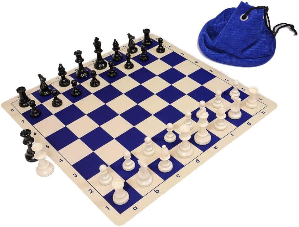 Wholesale Chess Triple Weighted Staunton Silicone Set - Blue