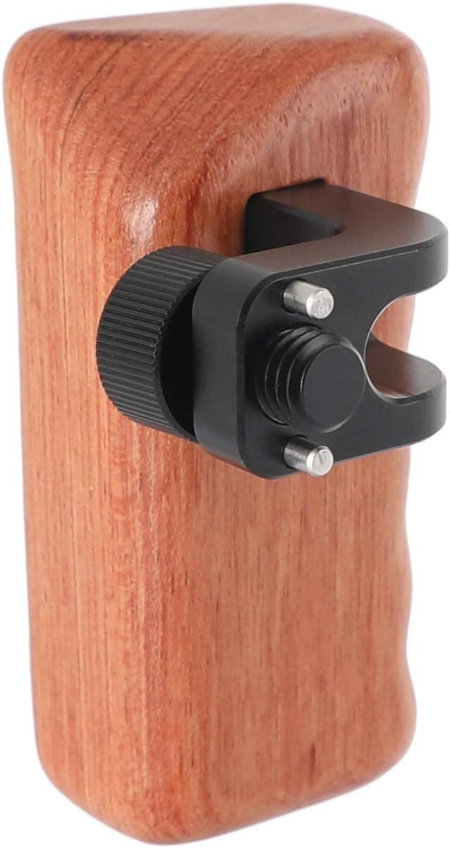 CAMVATE Wooden Hand Grip with 3/8"-16 Thumbscrew Compatible for ARRI Locating Pins(Left Hand) - 2593