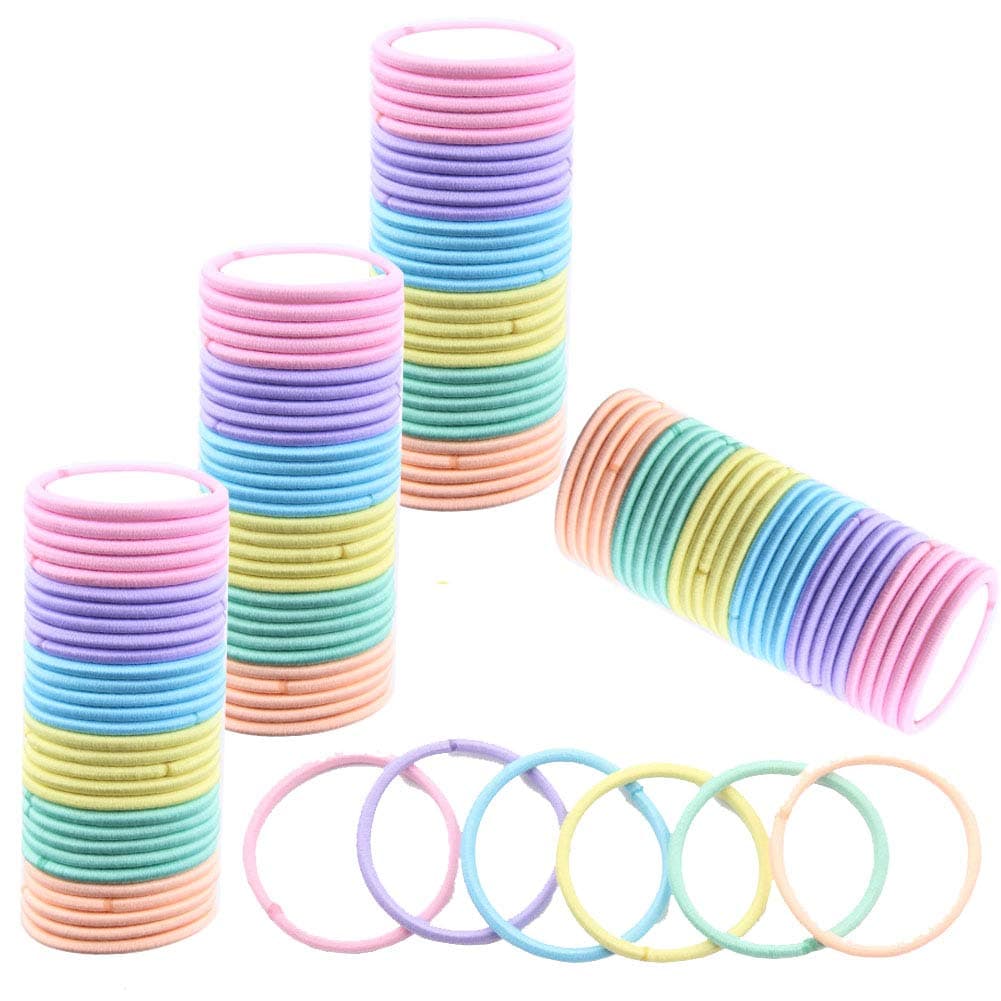 Strong Elastic Hair Ties – 120 Count No Metal Rubber Hair Bands, No Pull Ponytail holder, Great for Thick, Heavy, Curly Hair, Mother Daughter, Daily Wear