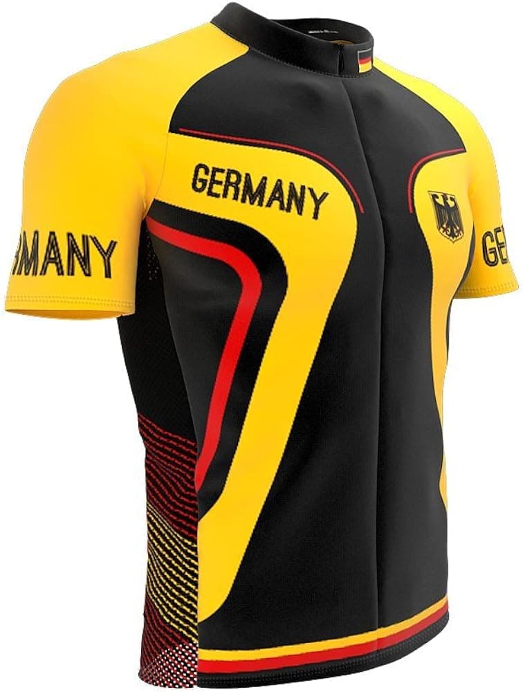 ScudoPro Germany Full Zipper Bike Short Sleeve Cycling Jersey for Men