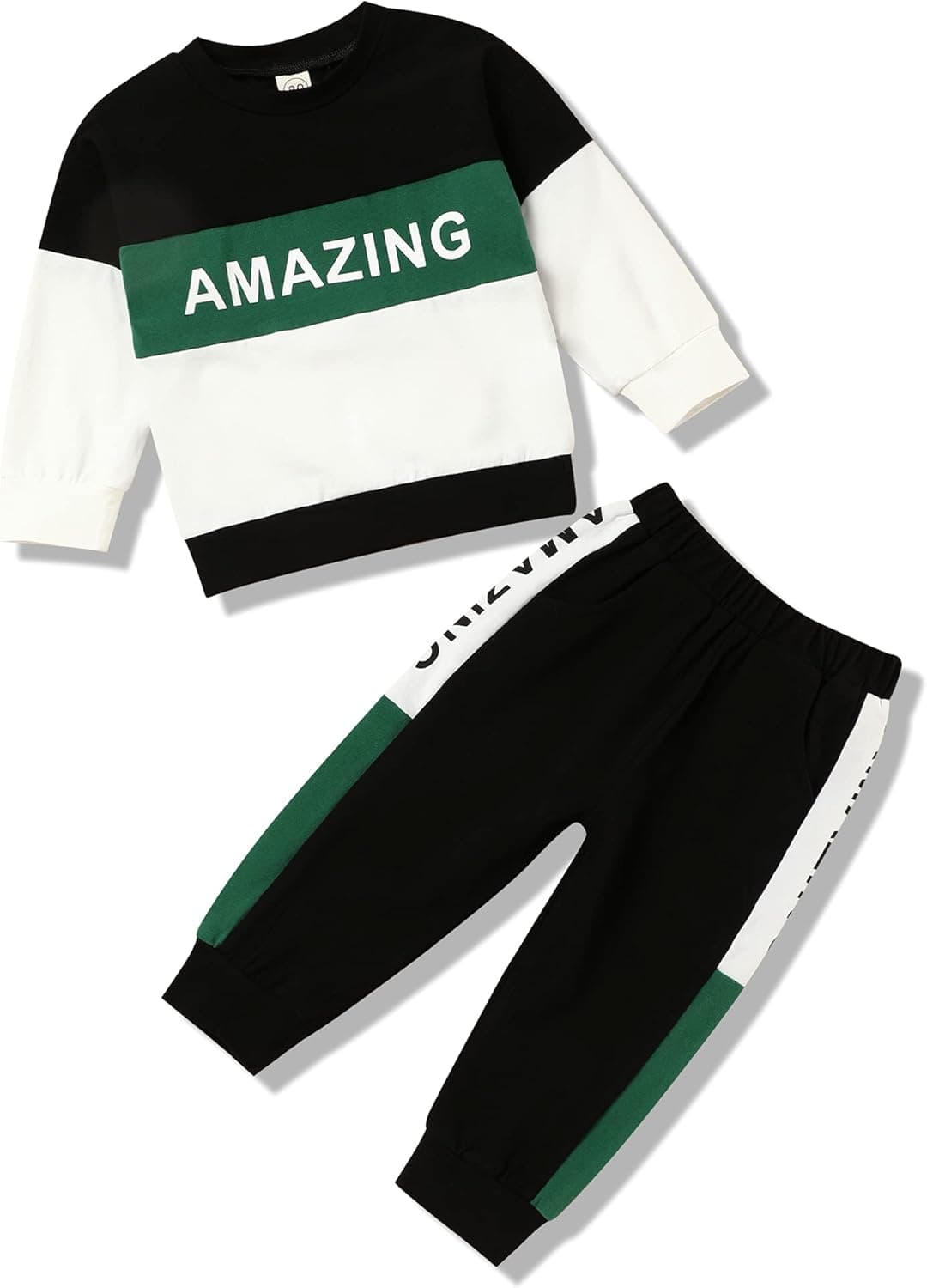 Menglang Toddler Baby Boy Clothes Letter Long Sleeve Tops Sweatshirt Pants Set Boy Fall Winter Outfit