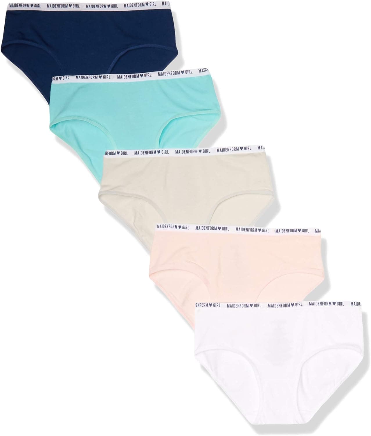 Maidenform Girls' Hipster Cotton Panties, 5 Pack