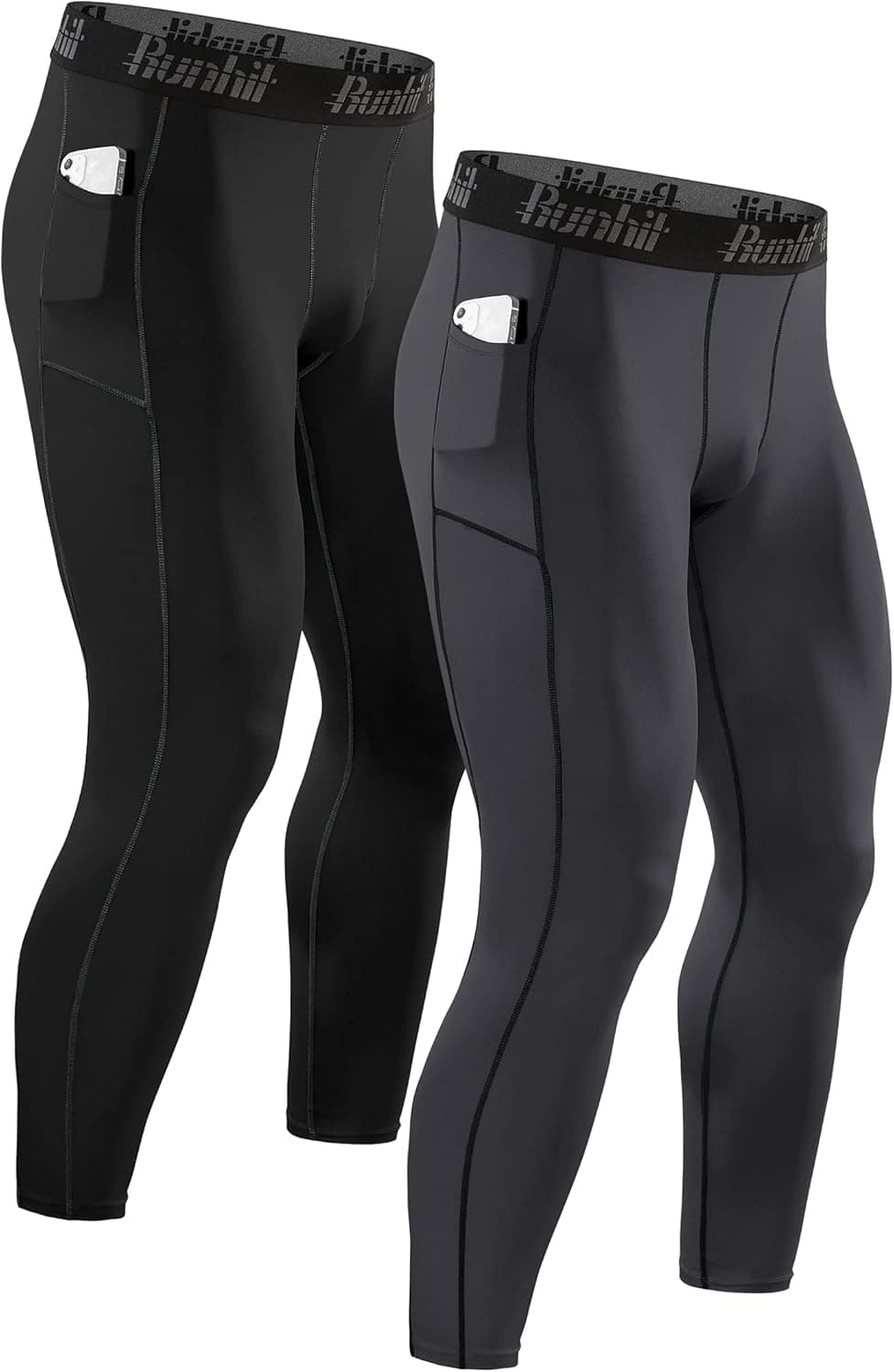 Runhit Compression Pants Men Running Tights Leggings Athletic Workout Yoga Gym