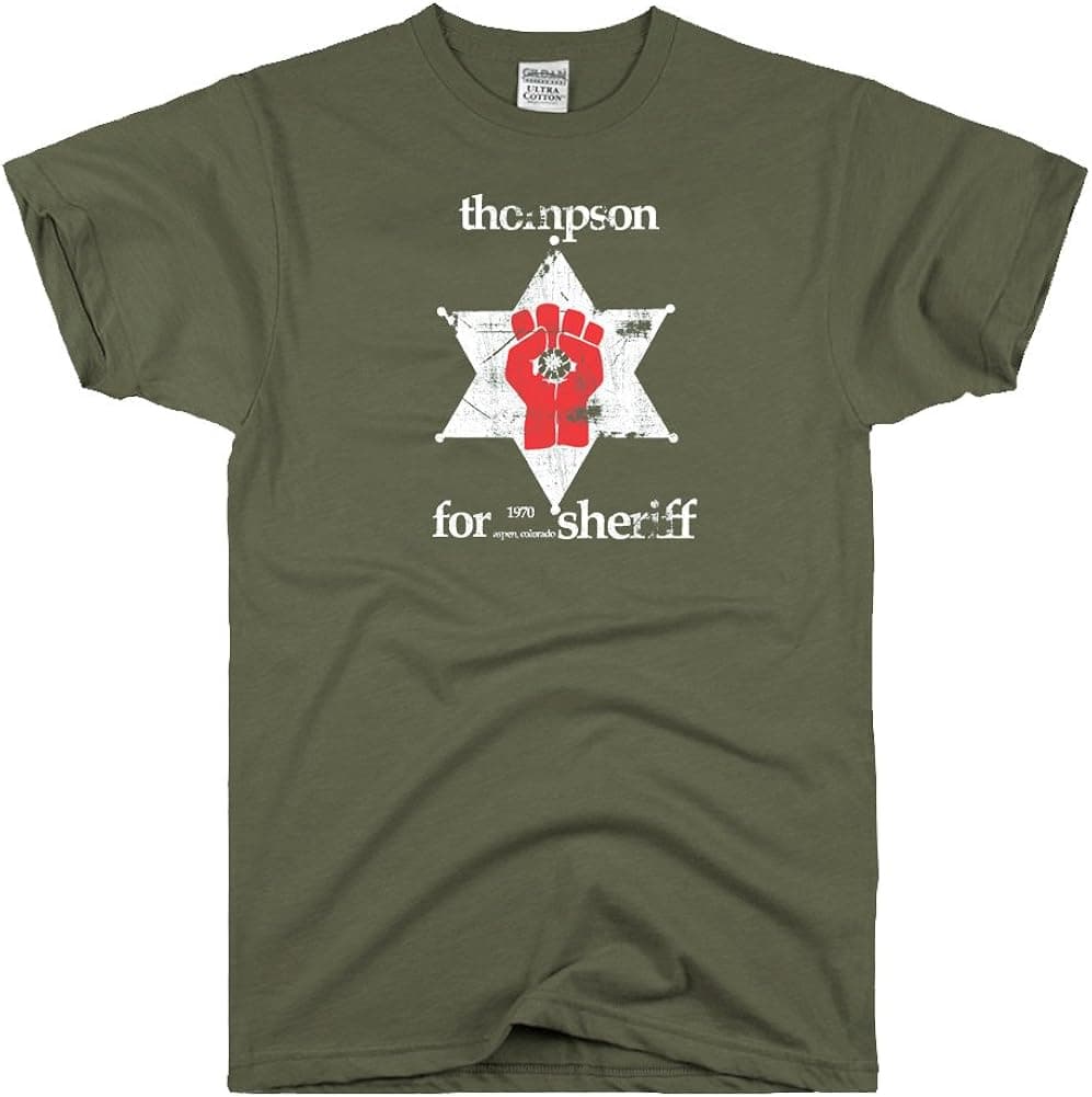 DIRTYRAGZ Men's Hunter S. Thompson Sheriff Gonzo T Shirt