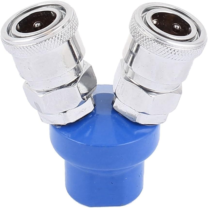 uxcell 2 Way Pass Quick Connect Coupler Female BSP1/4 x 33/64 ID Connect Tube