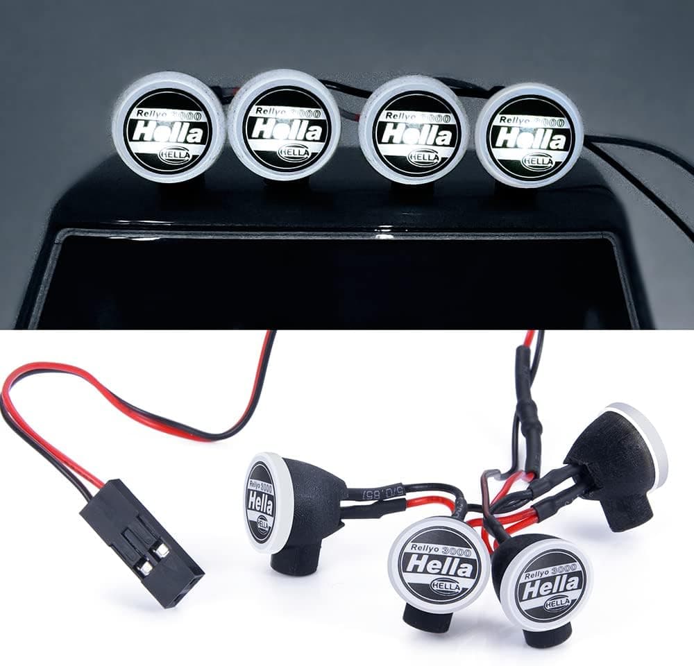 Benedict Harry RC Car Round LED Light &Cover for Axial SCX24 AXI90081 AXI00001 AXI00002 Chevrolet C10 Car Buggy Upgrade