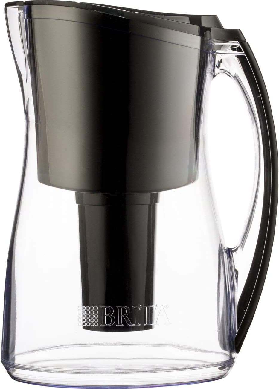 Brita Medium 8 Cup Water Filter Pitcher with 1 Standard Filter, BPA Free – Marina, Black