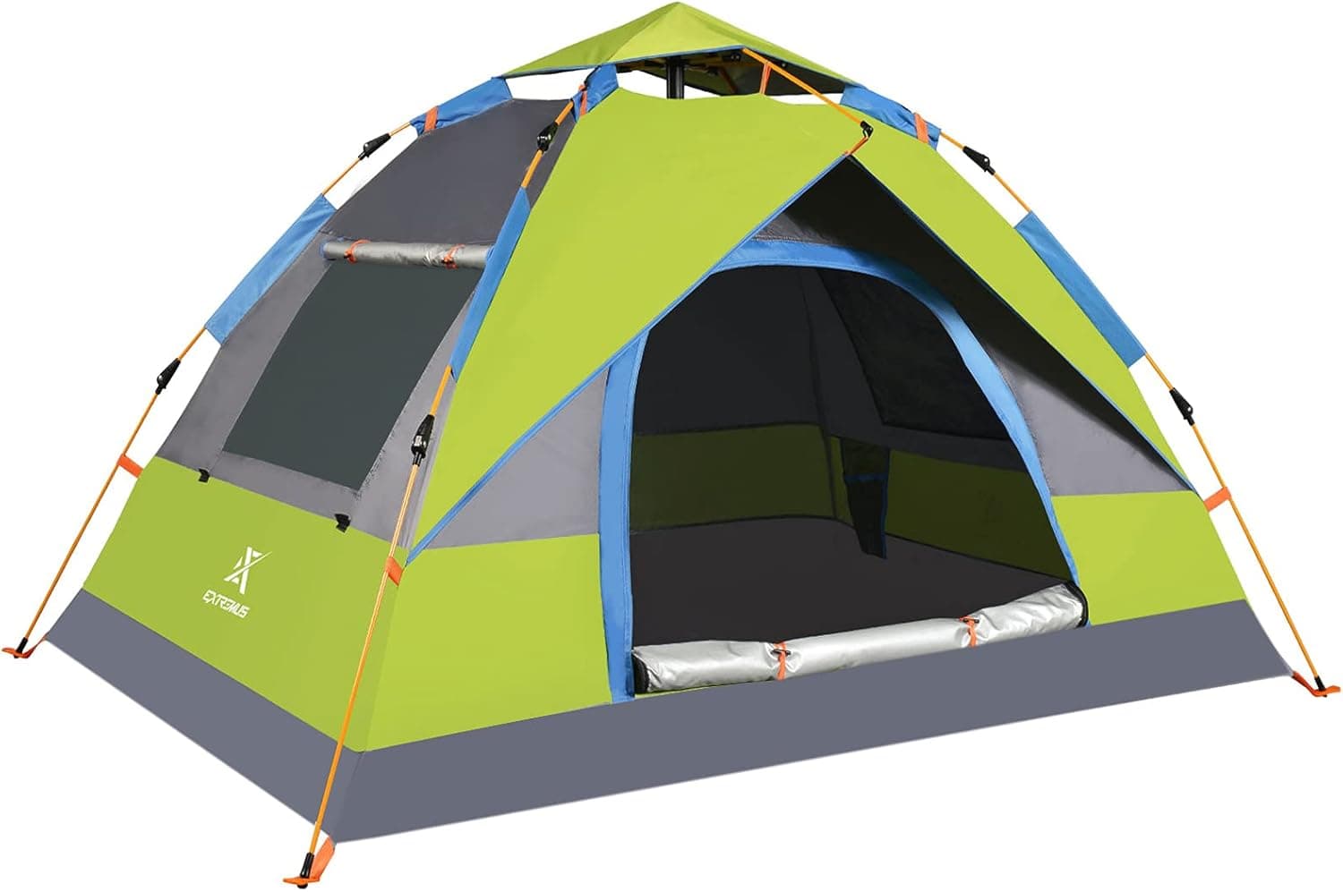 Extremus Instant Pop-Up Camping Tent, 2/4/6 Person Tent, Family Tents for Camping, Water Resistance, Lightweight,Durable 190T Polyester Fabric, Durable Fiberglass Poles, Includes Tent Stakes