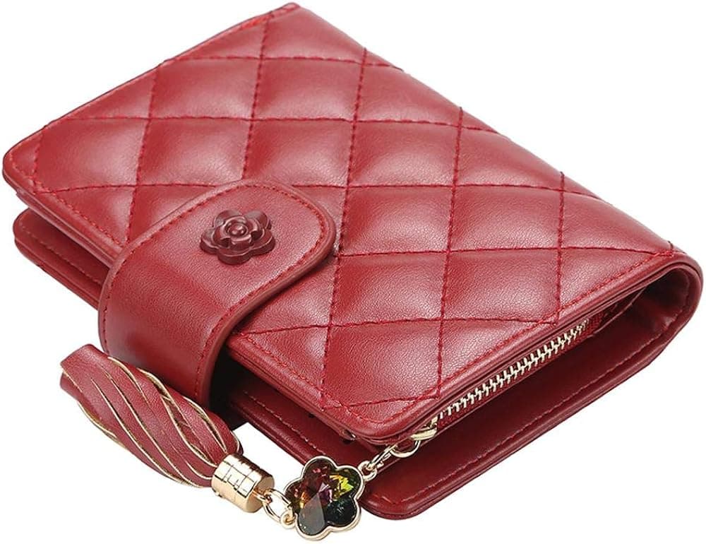 Women Bifold Leather Wallet Nlocking Ladies With Card Holder Window Coin Purse
