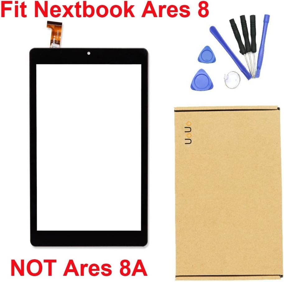 UoUo Touch Screen Replacement Glass Lens for 8 inch Nextbook Ares 8 NXA8QC116 Windows Tablet PC with 8 pcs tools gift