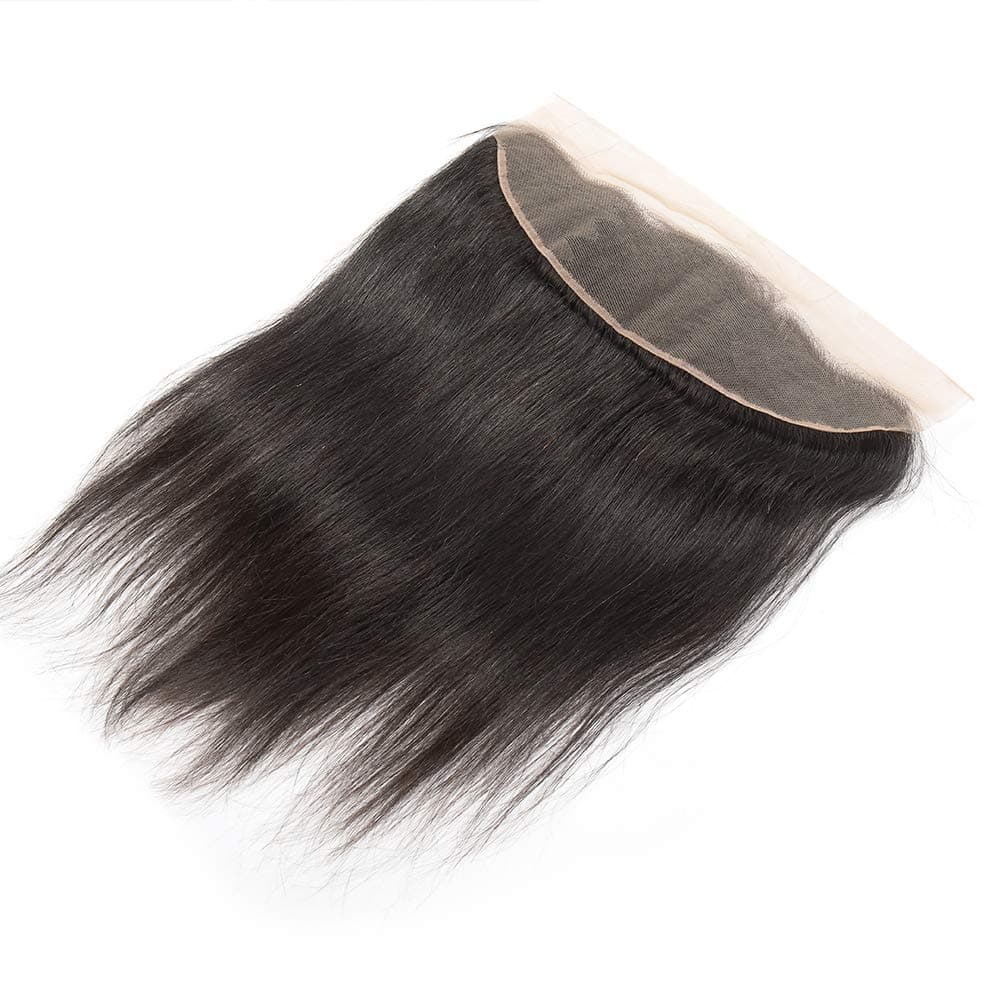 BLISSHAIR 13x4 Lace Frontal Closure Ear to Ear Brazilian Virgin Remy Human Hair with Baby Hair Three Parts Straight Hair Closure Natural Color 10 inch