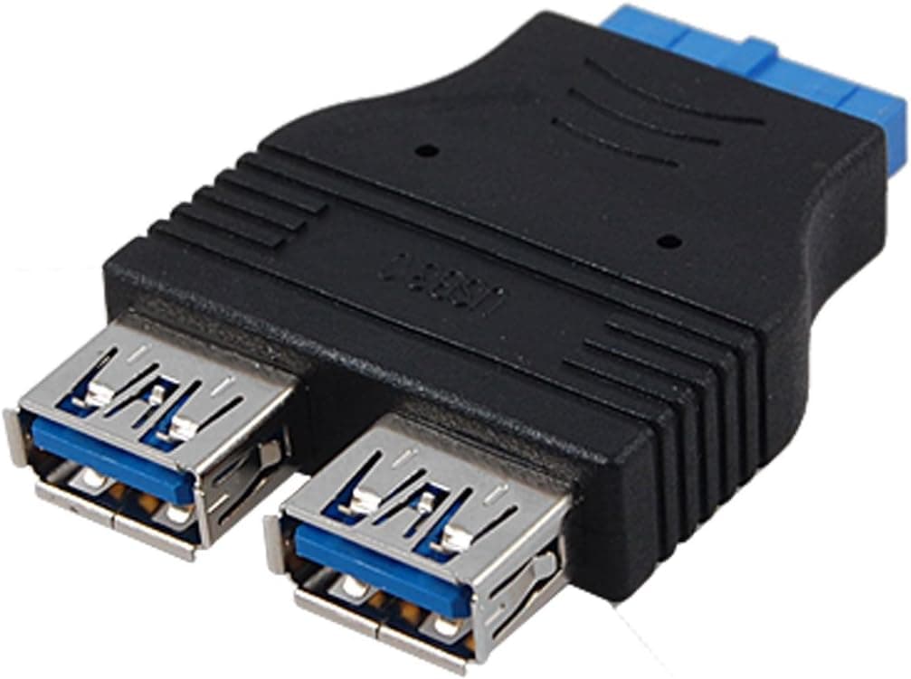 uxcell Motherboard 2 Ports USB 3.0 A Female to 20 Pin Header Female Adapter