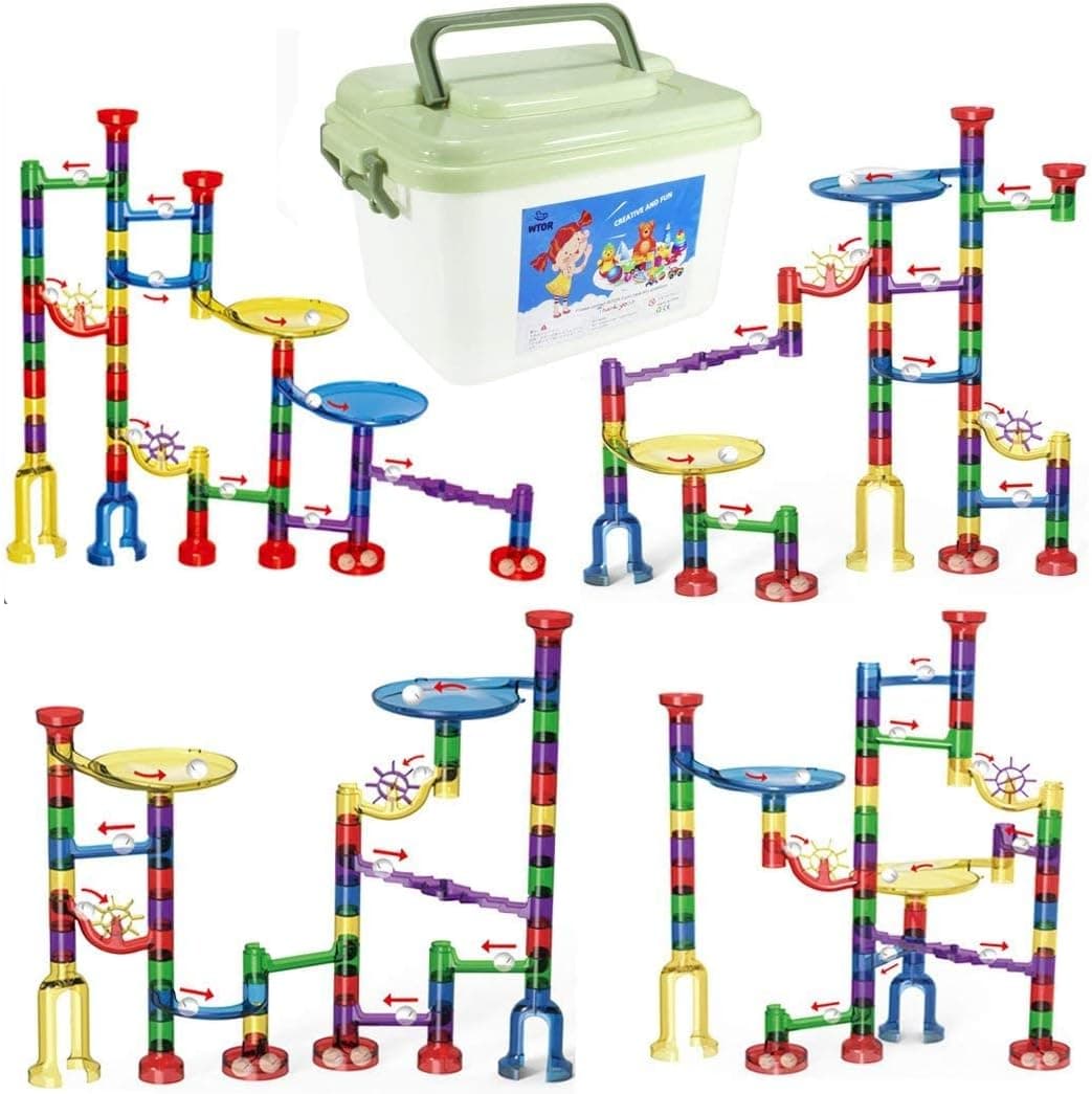 WTOR Marble Run Set Marble Race Track Marble Maze Game STEM Educational Learning Building Blocks Toys Birthday for Boys Girls Kids