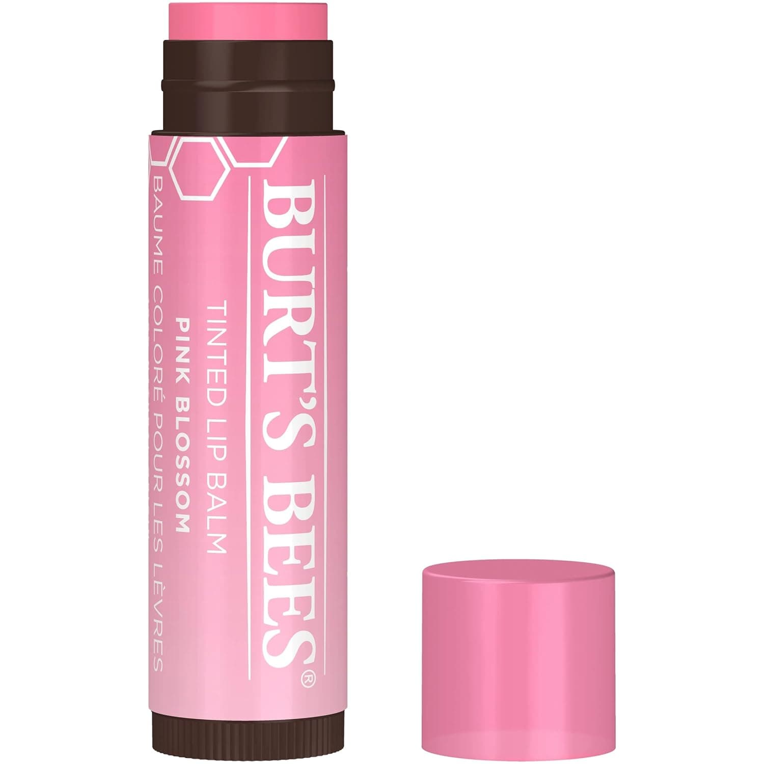 Burt's Bees Mothers Day Lip Balm Gifts for Mom, Tinted Moisturizing Lip Care for Women, for Dry Lips, 100% Natural, with Shea Butter, Pink Blossom (2 Pack)