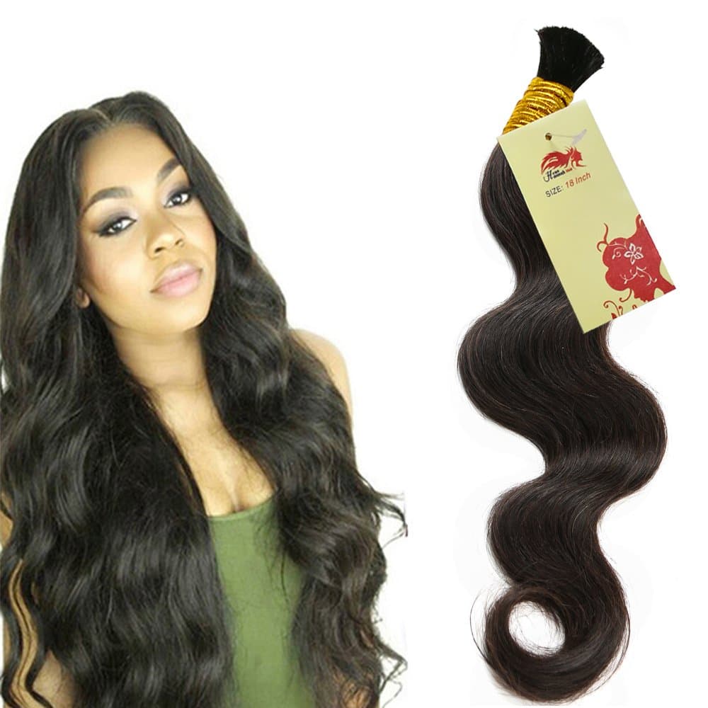 Hannah Queen Wet N Wavy Bulk hair HUMAN HAIR Micro Braiding 3 Bundle 300g Brazilian Body Wave Bulk Hair For Braiding Human Hair No Weft (20 20 20 Natural Black #1B)