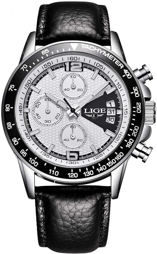Yuheng Quartz Chronograph Waterproof Watches Business and Sport Design Leather Band Strap Wrist Watch