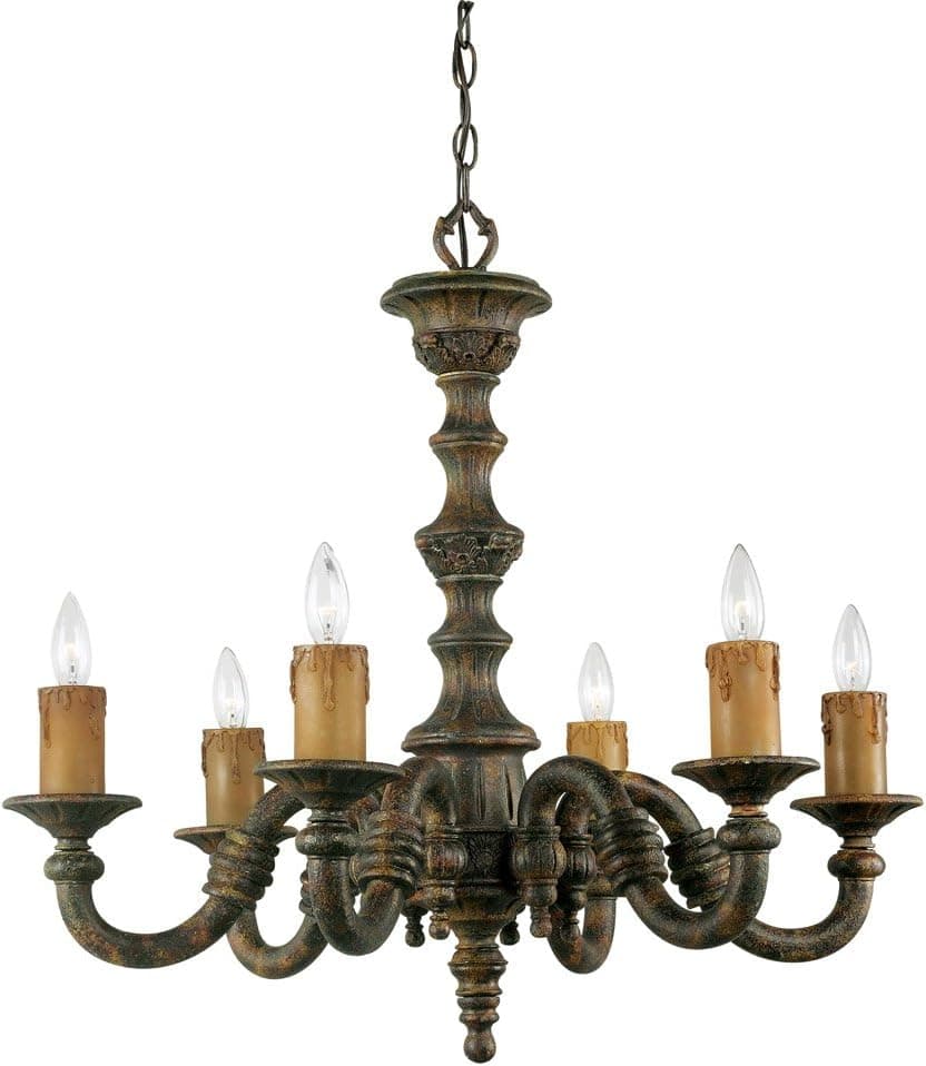 World Imports Lighting 1145-87 Piacenza 6-Light Chandelier, Aged Copper Patina