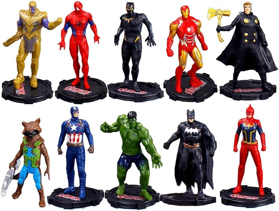 4-inch superhero action figure figurines, 10 pieces of superhero party cake decorations, kids Titan hero toy collectibles and gifts