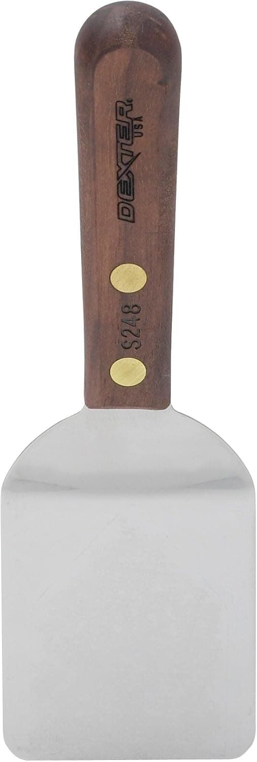 HIC Kitchen Dexter-Russell Mini Turner, Stainless Steel with Walnut Handle, Made in the USA,, Natural
