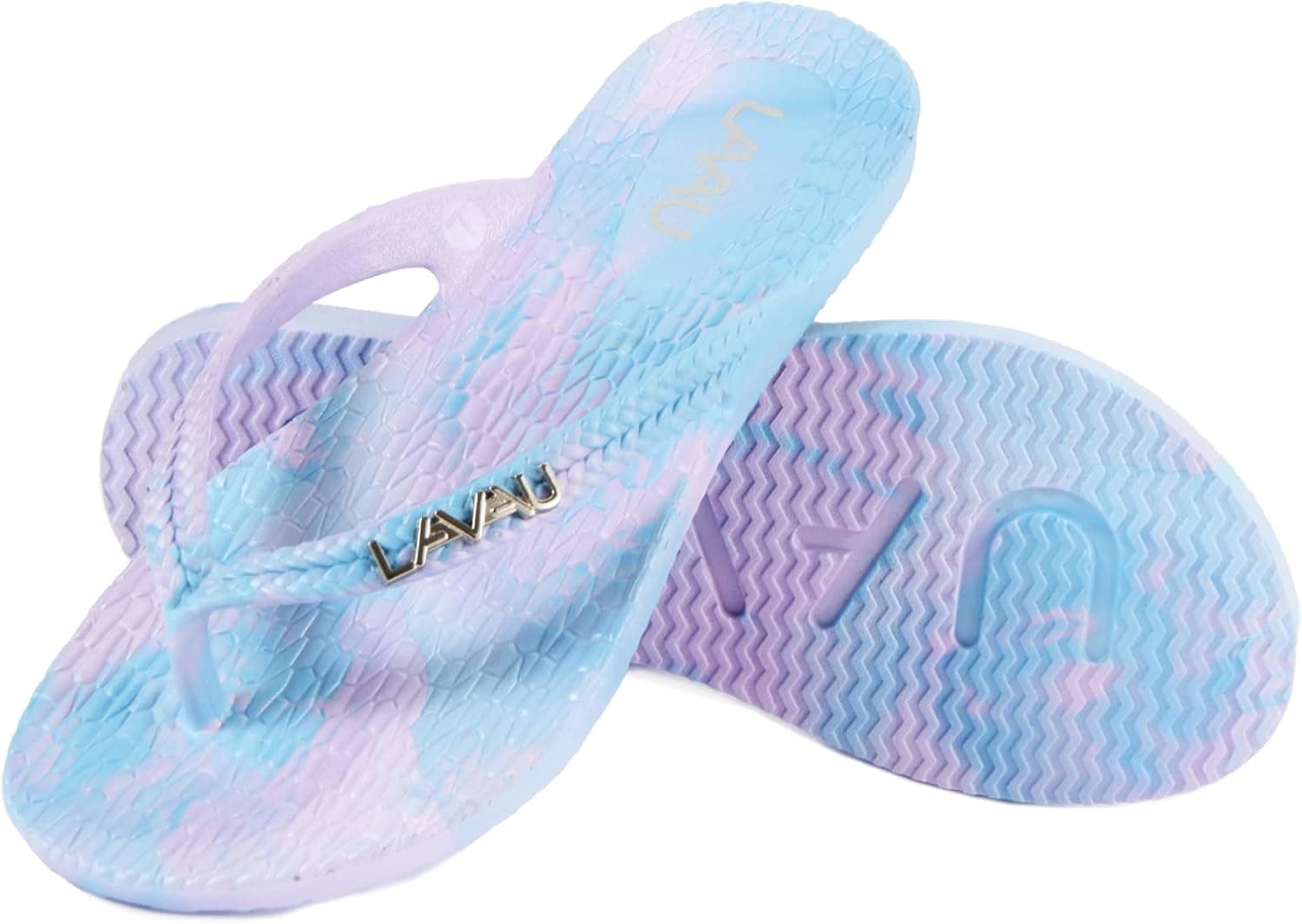 LAVAU Women Waterproof Flip Flops, Shower & Water No-Slip Sandals for Pool and Beach