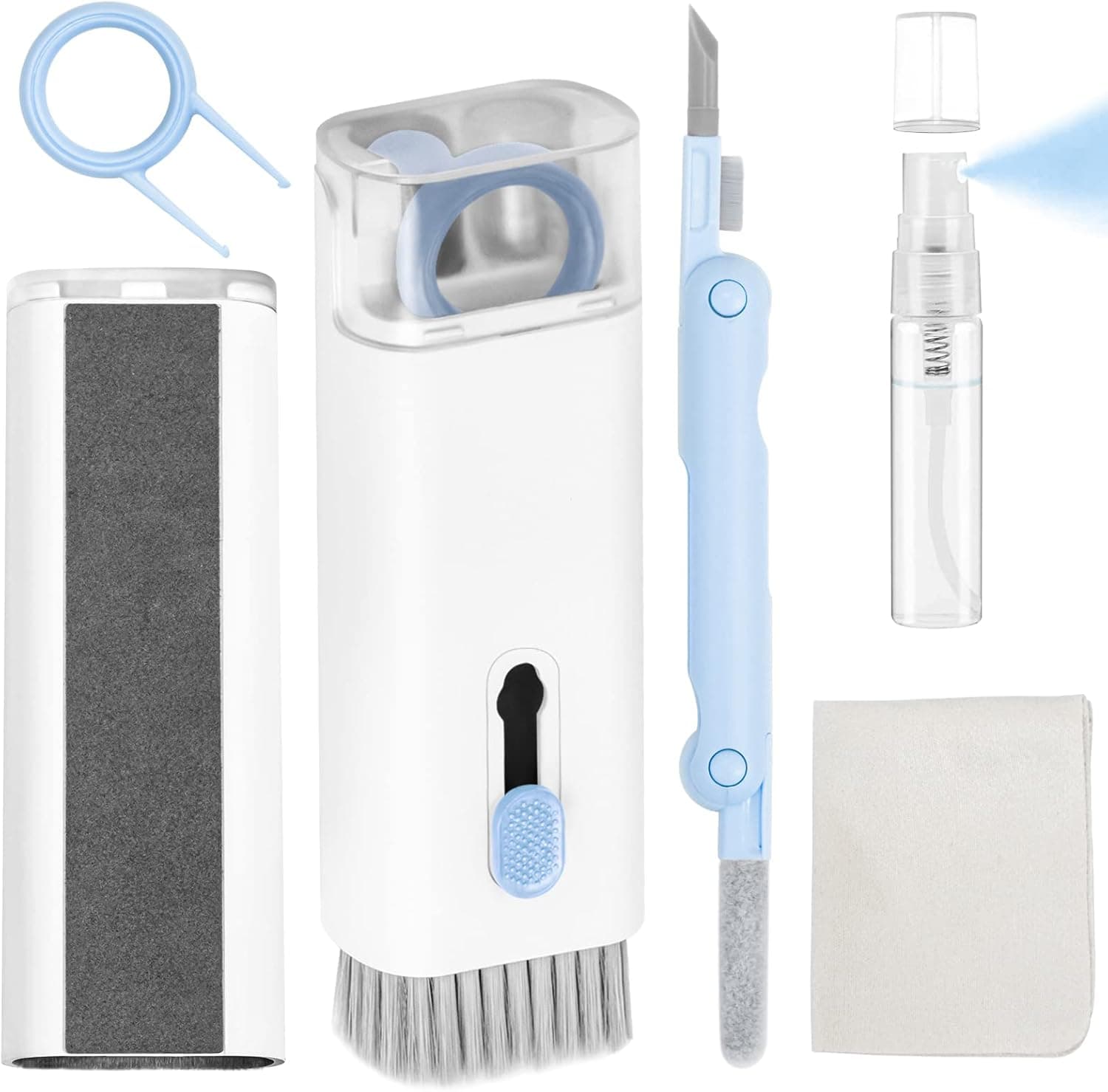Laptop Phone TV Screen Keyboard Cleaner Brush Kit for iPhone iPad MacBook PC Computer, DauMeiQH 7-in-1 Electronics Earbud Cleaning Pen Tool for Airpod Pro EarPod Earphone - 5ml Touchscreen Mist Spray