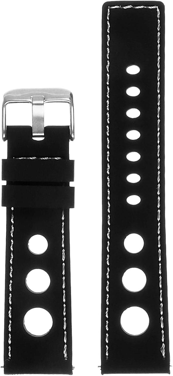 StrapsCo Silicone Rubber Rally Quick Release Watch Band Strap - Choose Your Color - 18mm 20mm 22mm 24mm