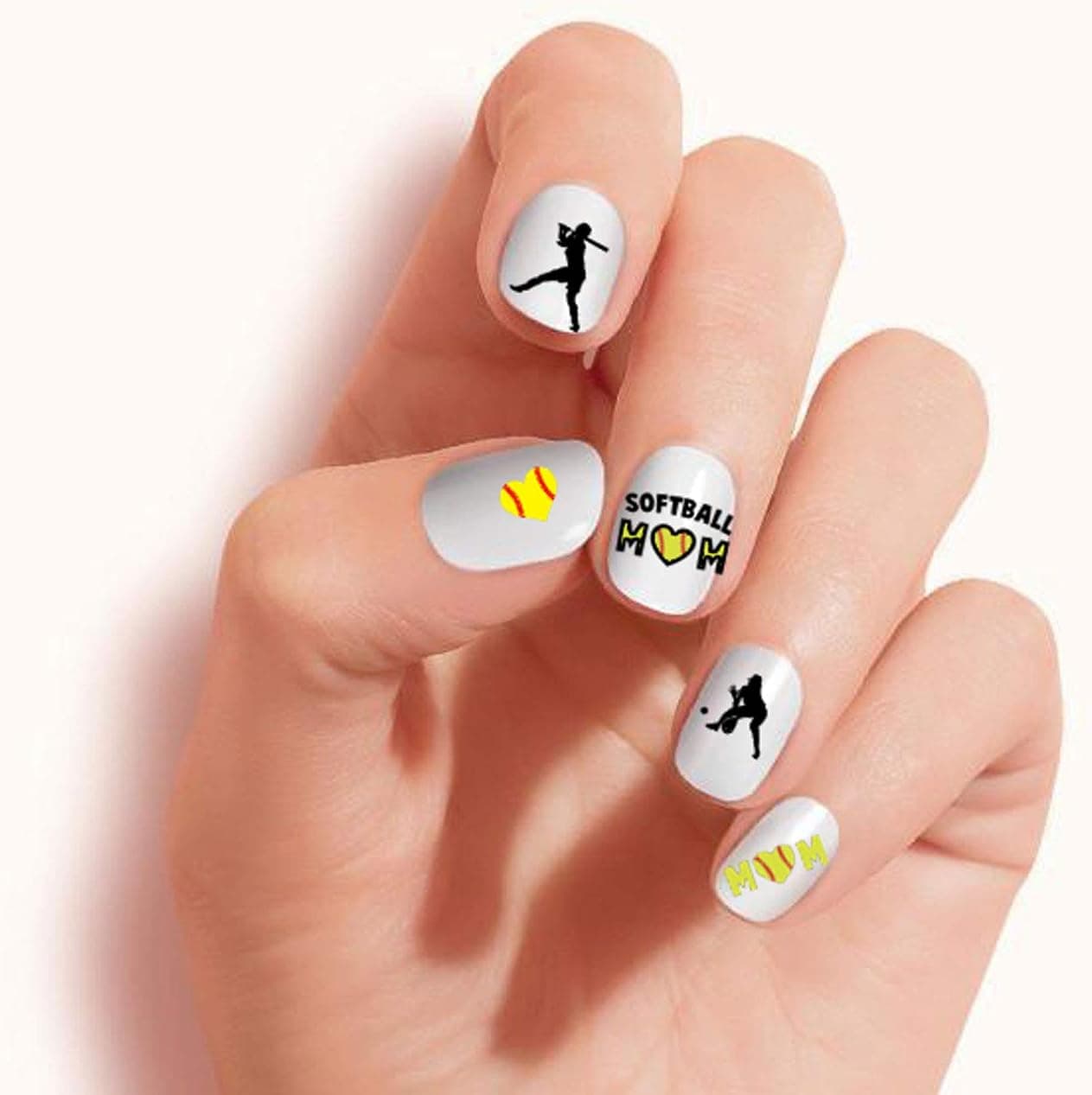 Softball Mom (Ver.1) Clear Vinyl Cut, Peel and Stick Nail Art Decals/Stickers by DimOxy Designs.