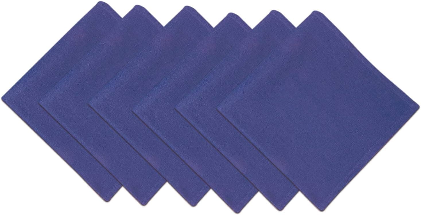 DII 100% Cotton, Oversized Basic Everyday 20x 20 Napkin, Set of 6, Blueberry