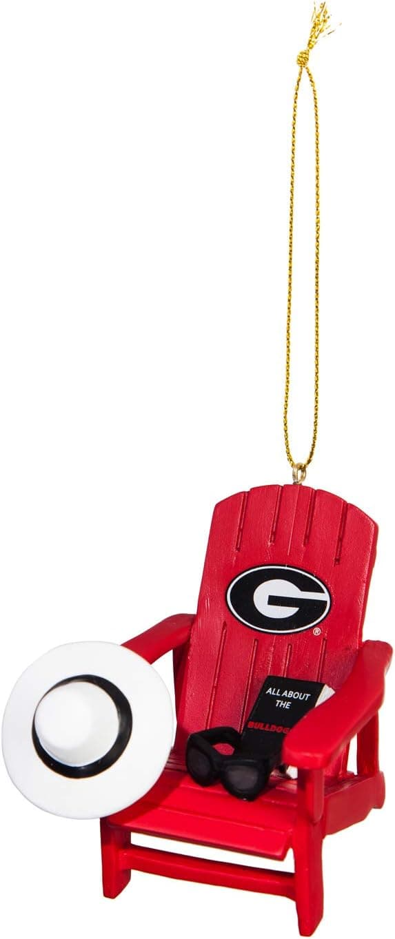 Team Sports America NCAA University of Georgia Stunning Beach Adirondack Chair Christmas Ornament - 3" Long x 3" Wide x 3" High