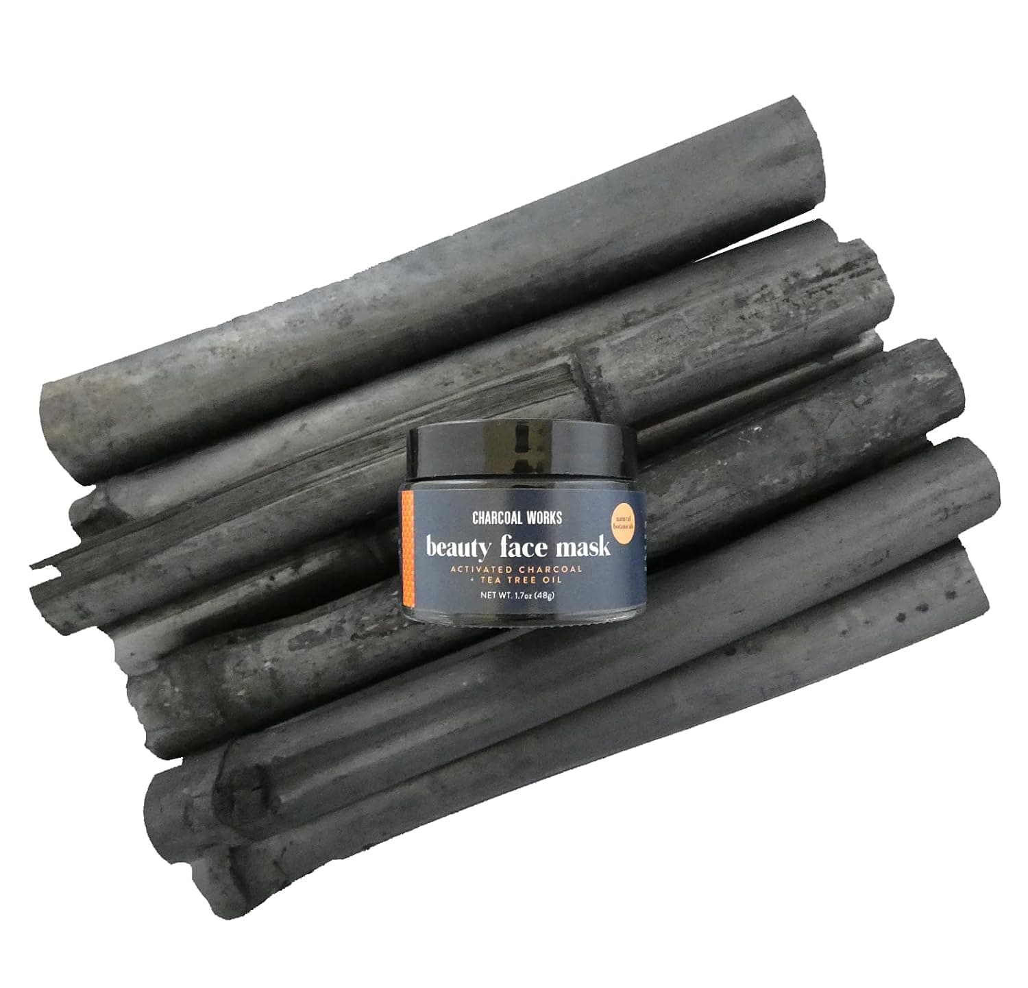 Activated Charcoal BEAUTY FACE MASK by CHARCOAL WORKS | Deep Cleansing | Tea Tree Oil | Organic | Non-GMO | Blackhead Remover