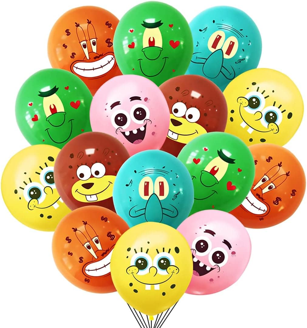 Bombolette Cartoon Balloons - 42 pcs Party Supplies, Birthday for Fish Theme Party,Starfish Bouquet decorations Includes 6 Styles Printed Ideal Kids Girls Boys Favors