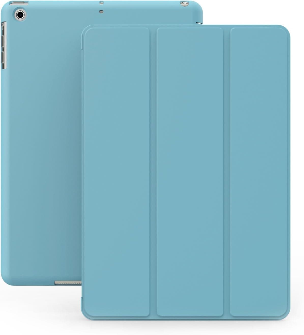 iPad Mini 1 2 & 3 Case - DUAL Blue Cover with Rubberized back and Smart Feature for Apple iPad Mini 1st 2nd & 3rd