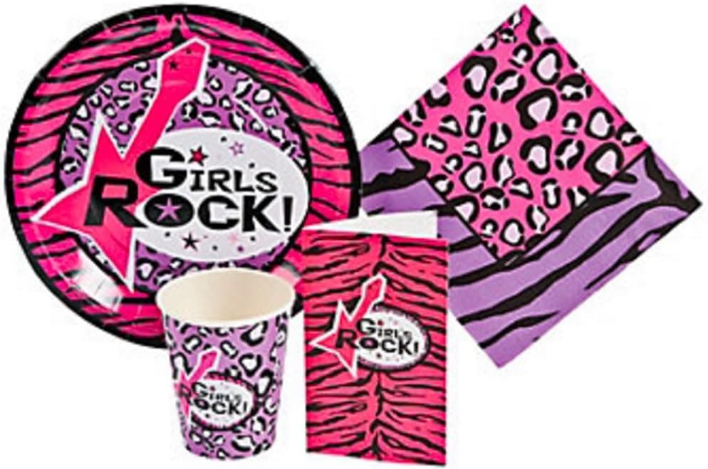 Rock Star Diva Party Pack (80 Pieces) Tableware and Invitations