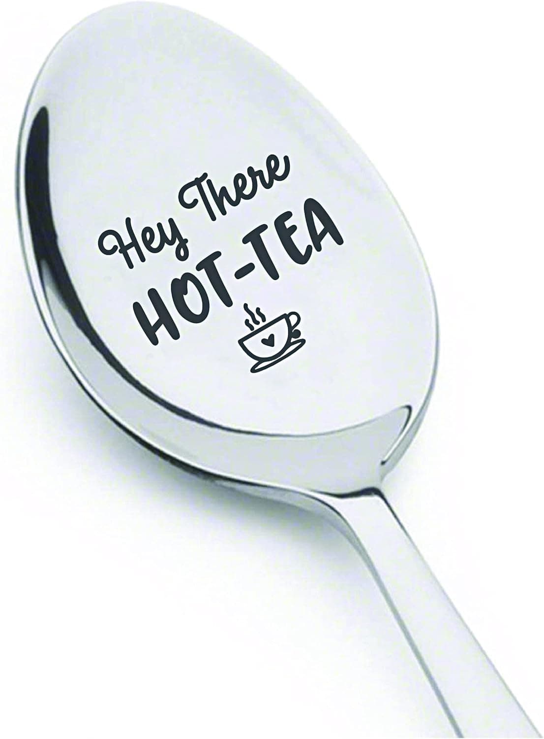 Girlfriend Gift | Hey There Hot Tea Engraved Spoon Gift for Women | Wedding Gift for Wife from Husband | Valentines Day Gift for Her | Tea Lovers Christmas Birthday Gift - 7 Inches