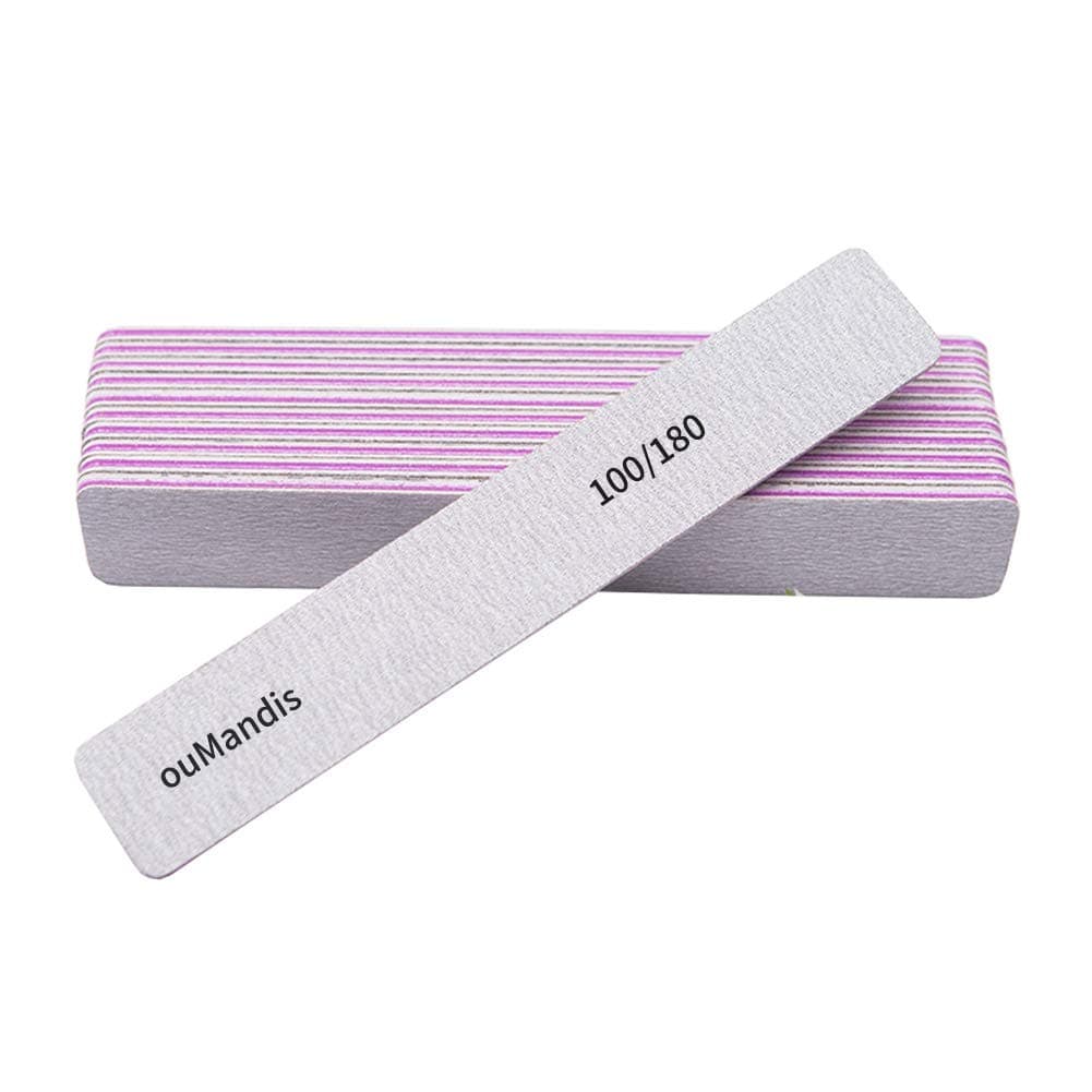 Nail File 100/180 Grit Emery Boards Double Sides Design for Nail Care Nail Buffering Files Professional Manicure Pedicure Tools 10Pcs