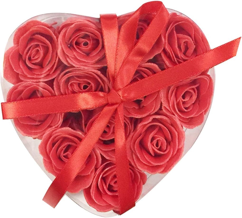 Rose Scented Red Rose Shaped Soaps (Set of 12)