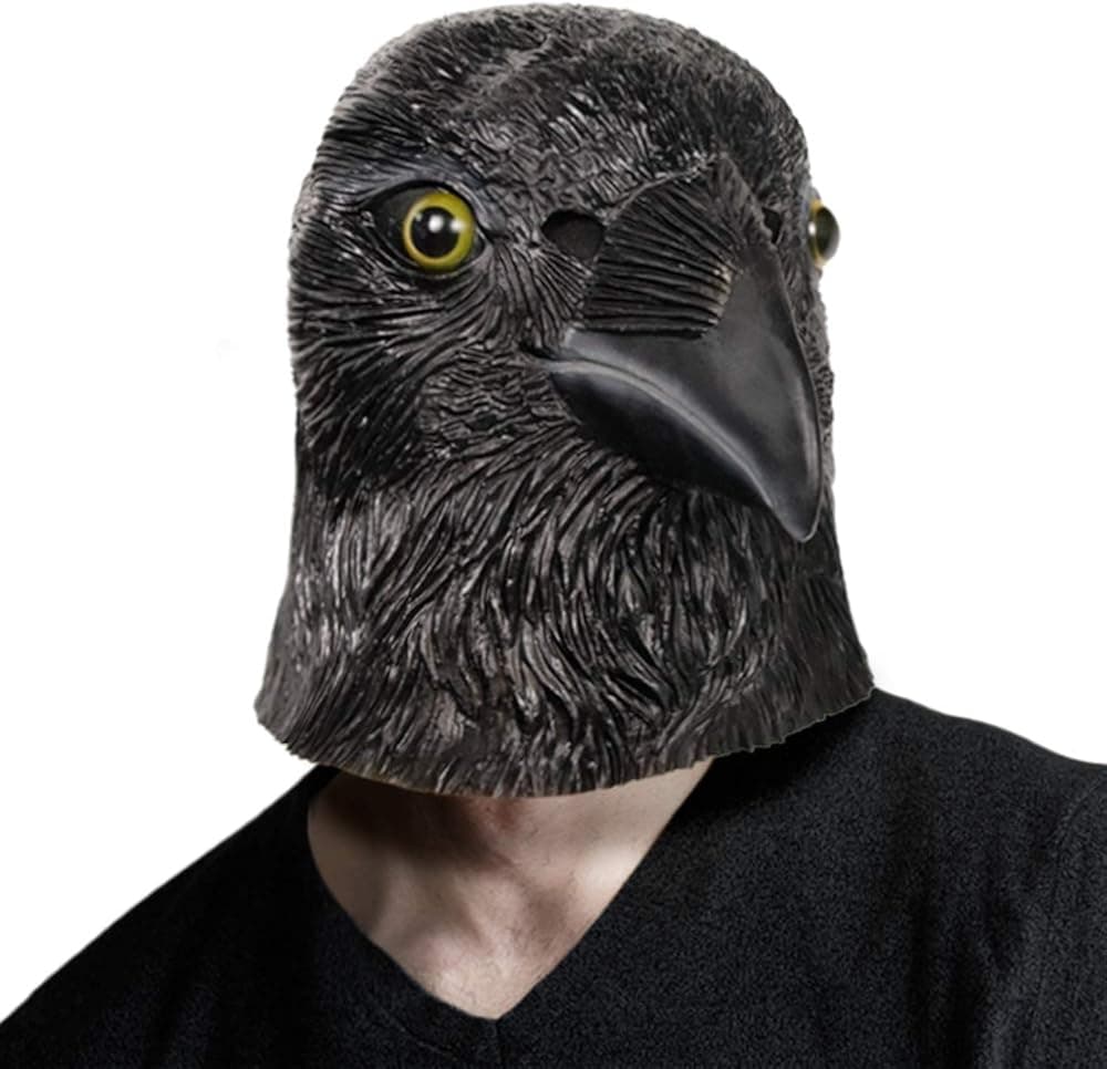Sinister Raven Costume Halloween Costume Props Latex Rubber Bird Costume Black Crow