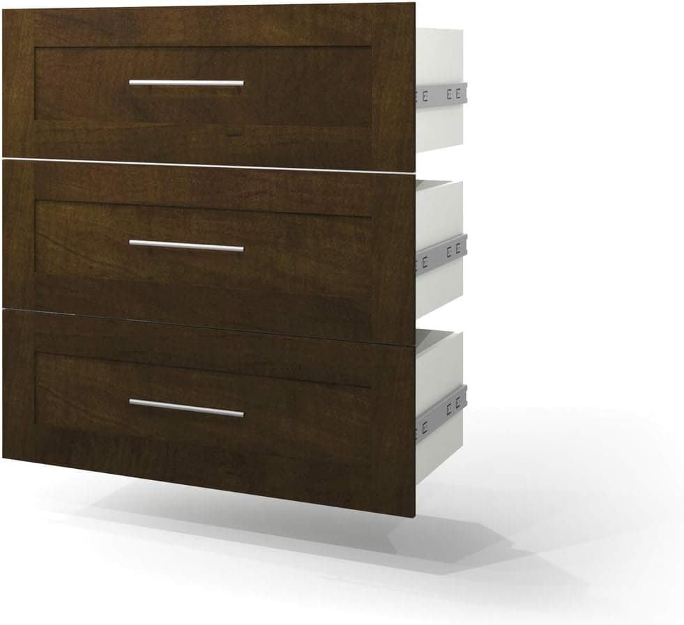 Bestar 3 Drawer Set for Pur Closet Organizer in Chocolate